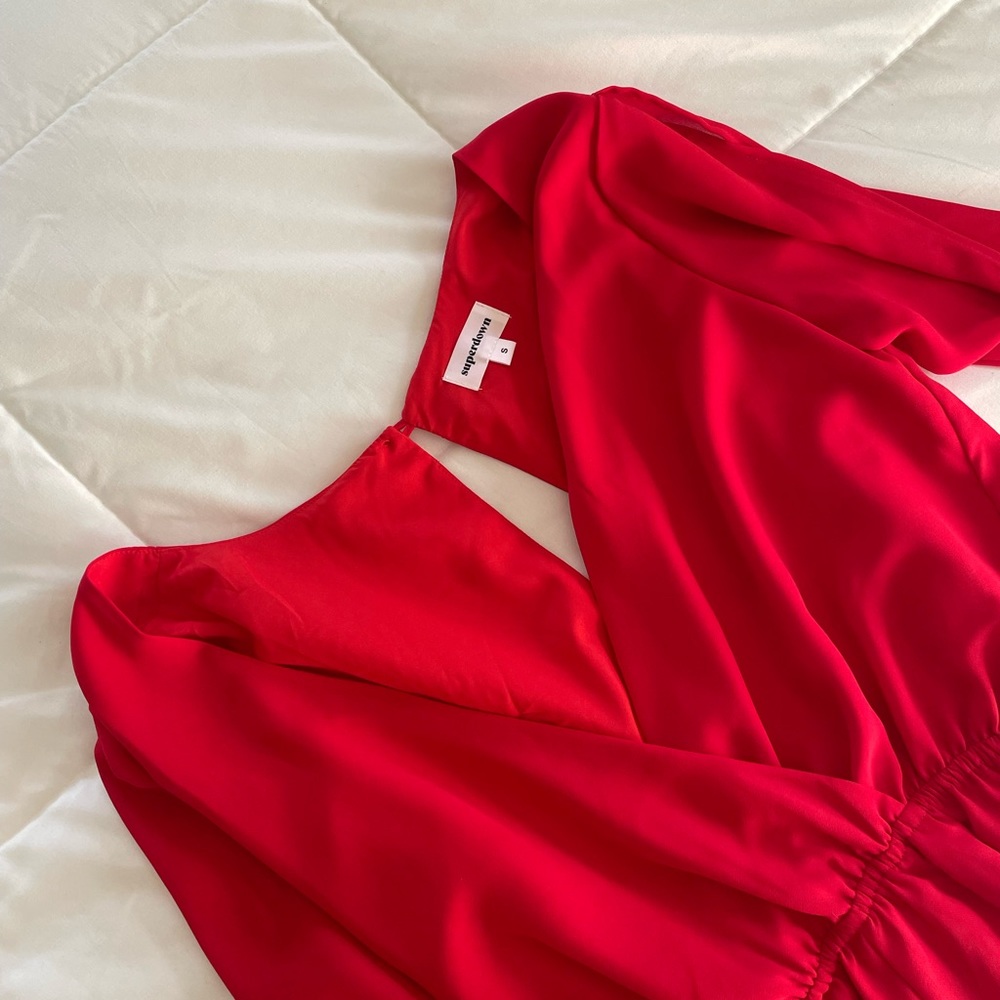 Revolve Superdown Red Romper - image 1